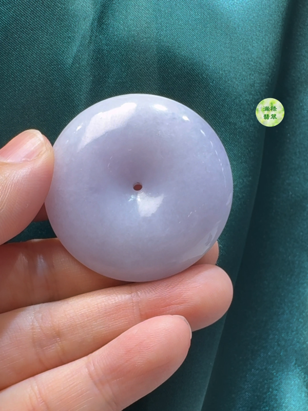 翡翠A貨玉器紫羅蘭平安扣直徑41mm厚度11mm標準圓形 厚實飽滿 - Image 5