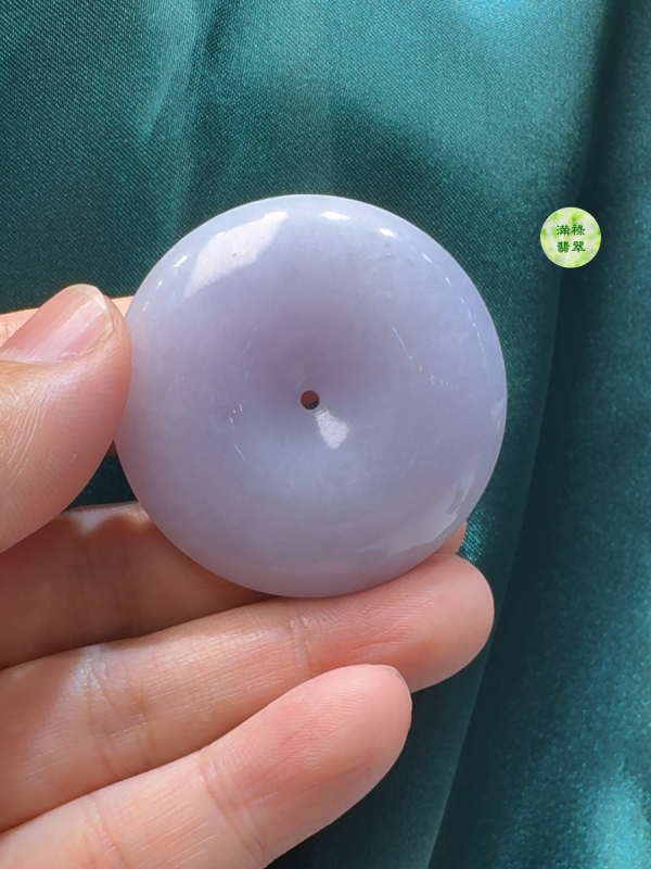 翡翠A貨玉器紫羅蘭平安扣直徑41mm厚度11mm標準圓形 厚實飽滿 - Image 6