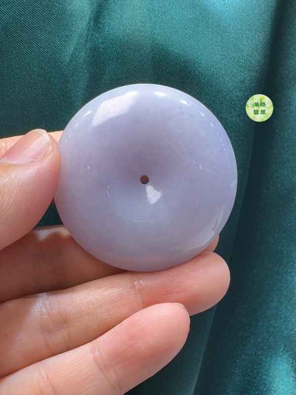 翡翠A貨玉器紫羅蘭平安扣直徑41mm厚度11mm標準圓形 厚實飽滿 - Image 7