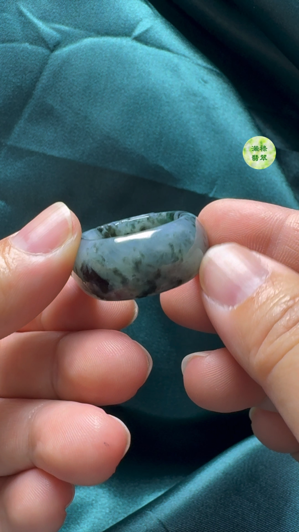 翡翠A貨玉器女姿態玉扳指翡翠戒指 尺寸外徑36内徑21寬11mm - Image 7