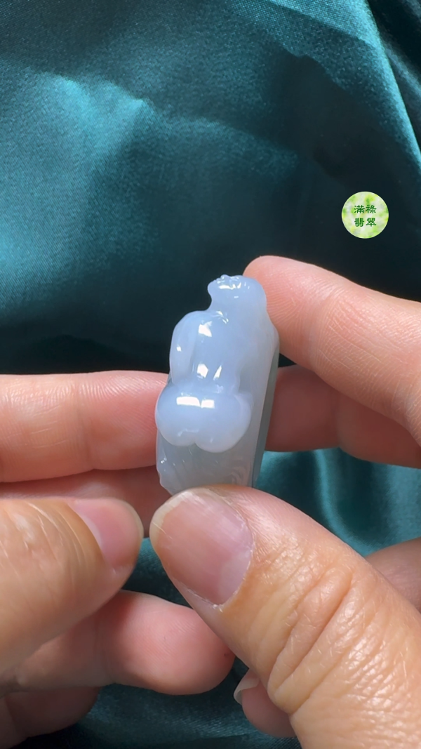 翡翠A貨玉器女姿態玉扳指翡翠戒指外徑38内徑20.6寬14.5mm - Image 6