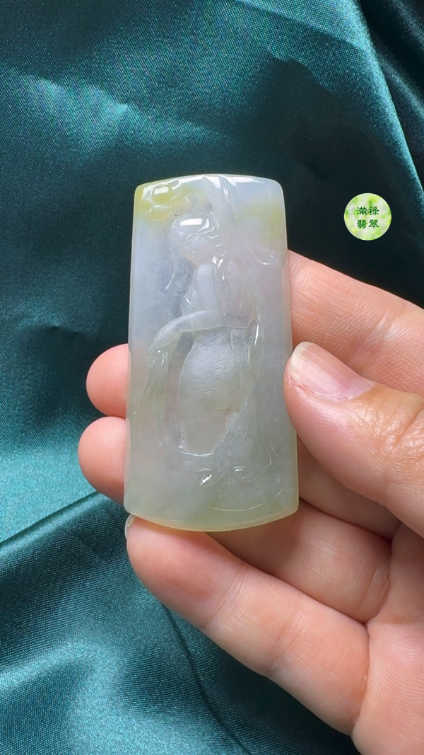 翡翠A貨玉器優雅女翡翠吊墜 尺寸64-30-5mm - Image 6