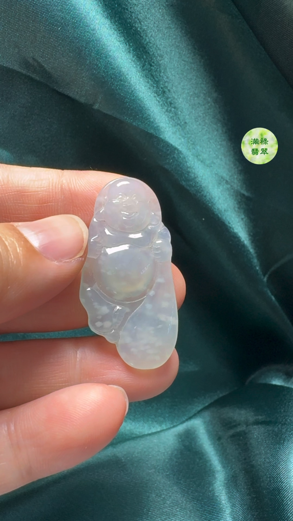 翡翠A貨玉器布袋佛公吊墜 30-20-4.3mm - Image 4