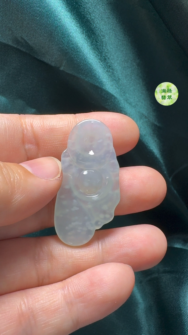 翡翠A貨玉器布袋佛公吊墜 30-20-4.3mm - Image 9