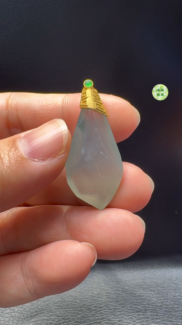 18K翡翠A貨玉器隨形翡翠吊墜  36-16-9.3mm - Image 5