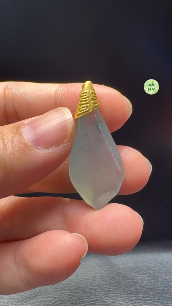 18K翡翠A貨玉器隨形翡翠吊墜  36-16-9.3mm - Image 6