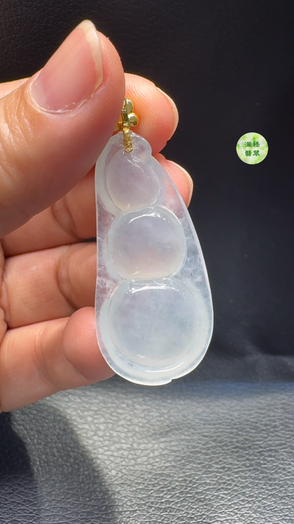 18K翡翠A貨玉器福豆翡翠吊墜  主石41-19-6mm - Image 8