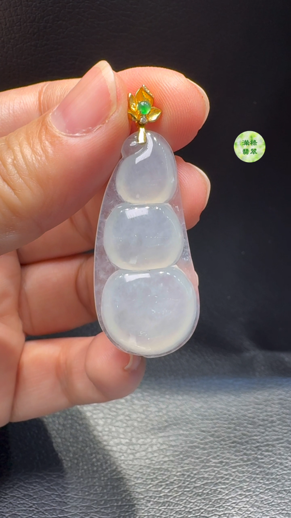 18K翡翠A貨玉器福豆翡翠吊墜  主石41-19-6mm - Image 9