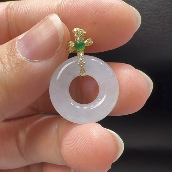 18K翡翠A貨玉器平安扣平安環翡翠吊墜 整個 25-18-5.6mm - Image 6
