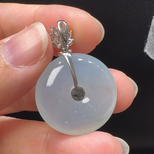 18K翡翠A貨玉器平安扣玉扣翡翠吊墜 整個33-24-6.3mm - Image 5