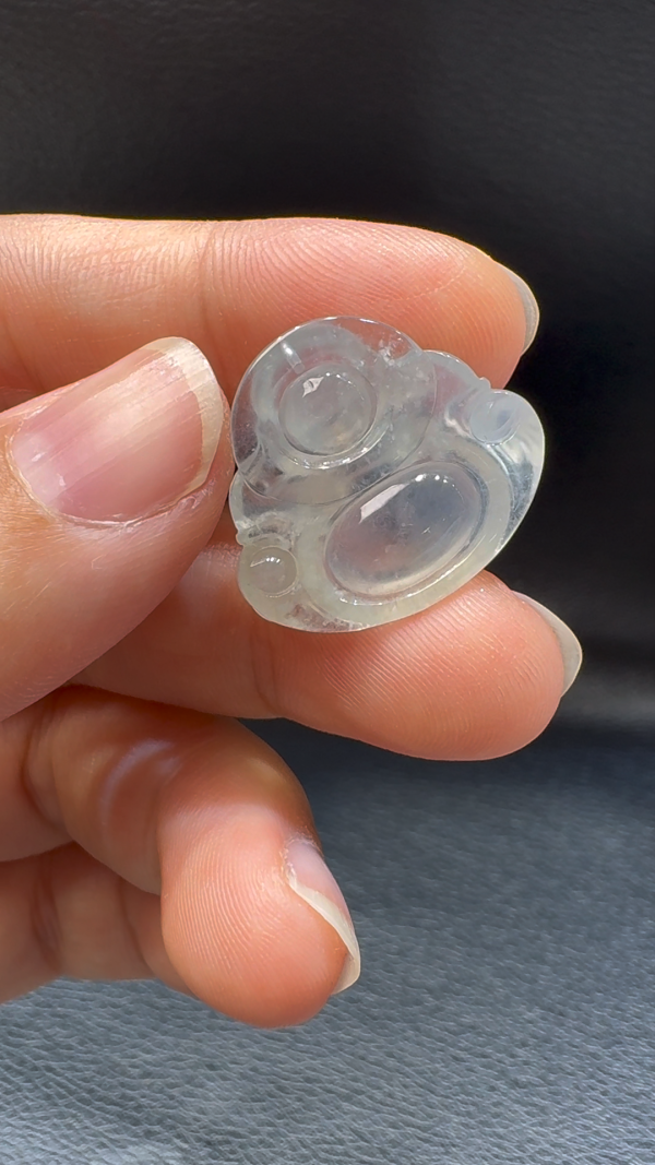 翡翠A貨玉器玉佛公彌勒佛翡翠吊墜 20-23-5.4mm - Image 6