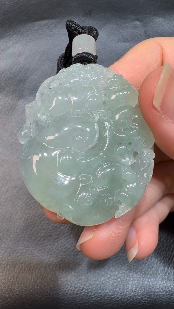 翡翠直播商品#52-翡翠A貨母子貔貅如意翡翠吊墜