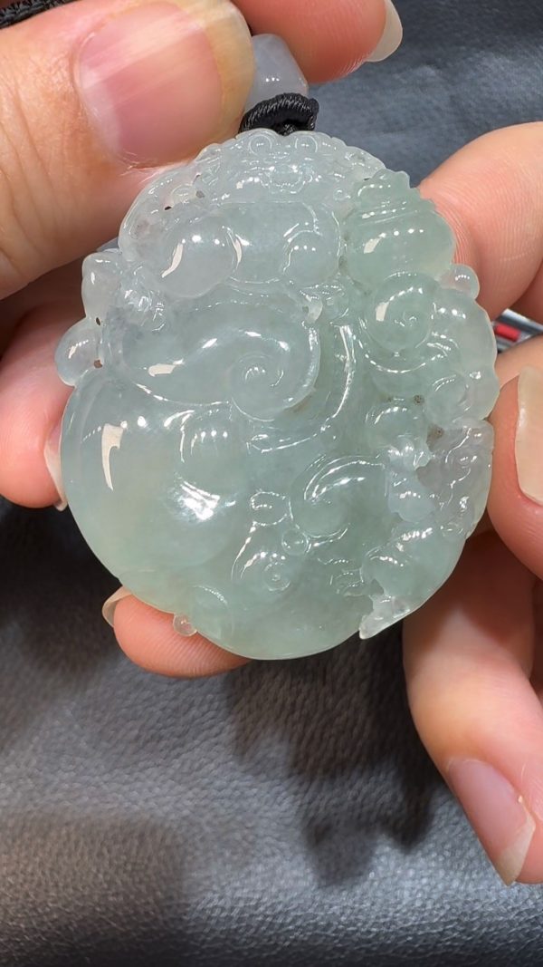 翡翠直播商品#52-翡翠A貨母子貔貅如意翡翠吊墜 - Image 3