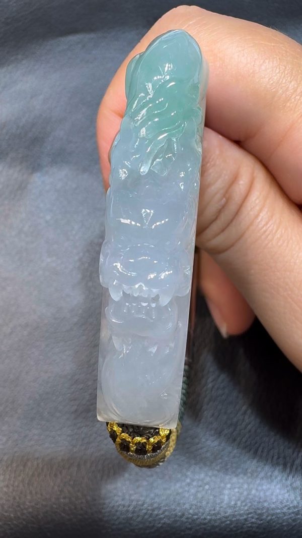 翡翠直播商品#53-翡翠A貨龍勾手牌 - Image 3