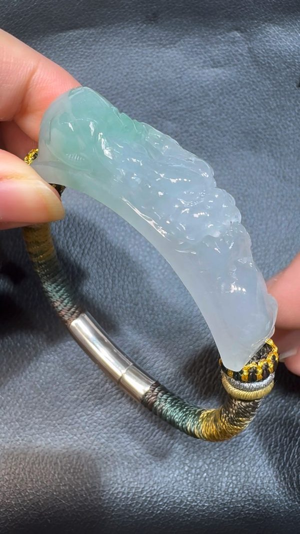 翡翠直播商品#53-翡翠A貨龍勾手牌 - Image 5