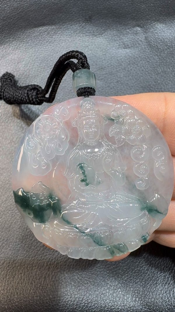 翡翠直播商品#55-翡翠A貨觀音翡翠吊墜 - Image 2