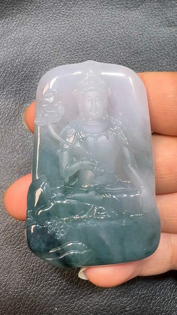 翡翠直播商品#60-翡翠玉器大勢至觀音翡翠吊墜