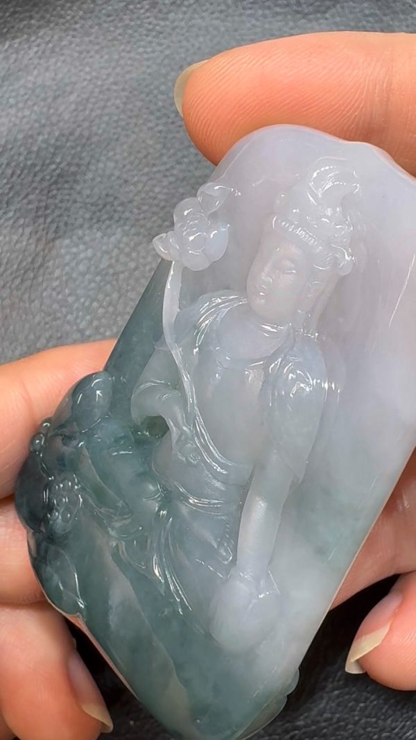 翡翠直播商品#60-翡翠玉器大勢至觀音翡翠吊墜 - Image 3