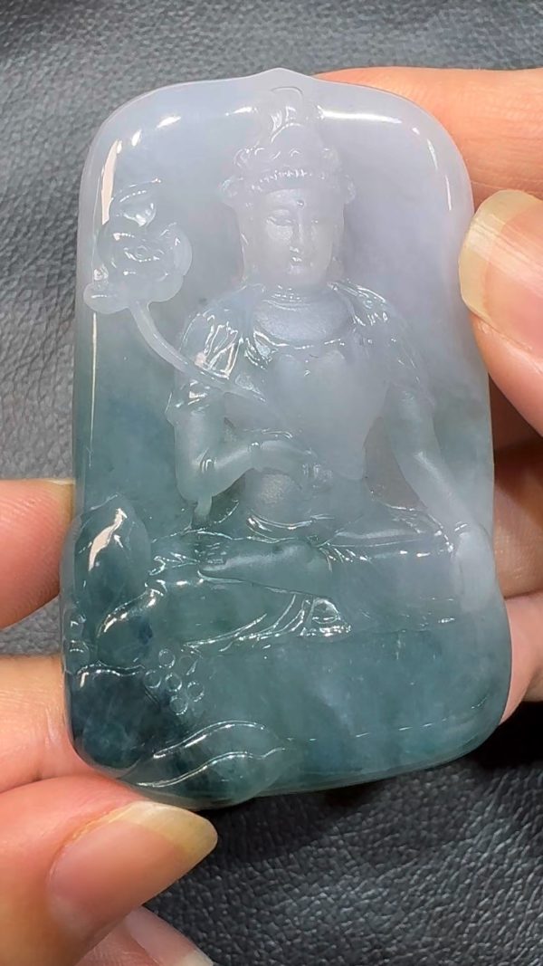 翡翠直播商品#60-翡翠玉器大勢至觀音翡翠吊墜 - Image 2