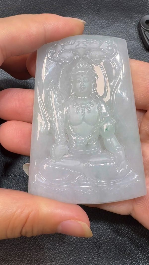 翡翠直播商品#61-翡翠玉器虛空藏菩薩翡翠吊墜 - Image 3