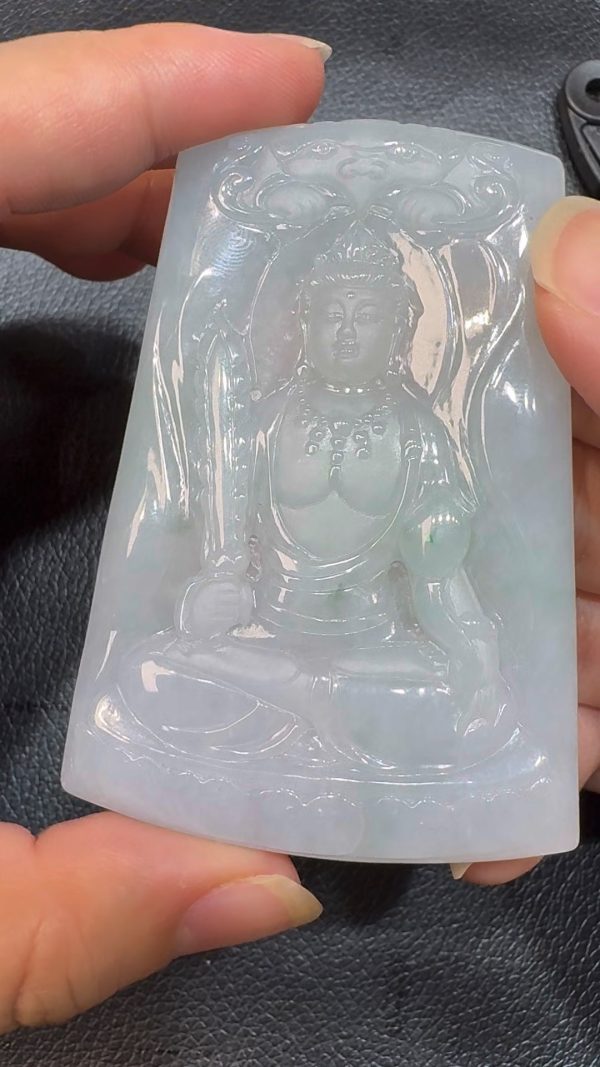 翡翠直播商品#61-翡翠玉器虛空藏菩薩翡翠吊墜 - Image 2