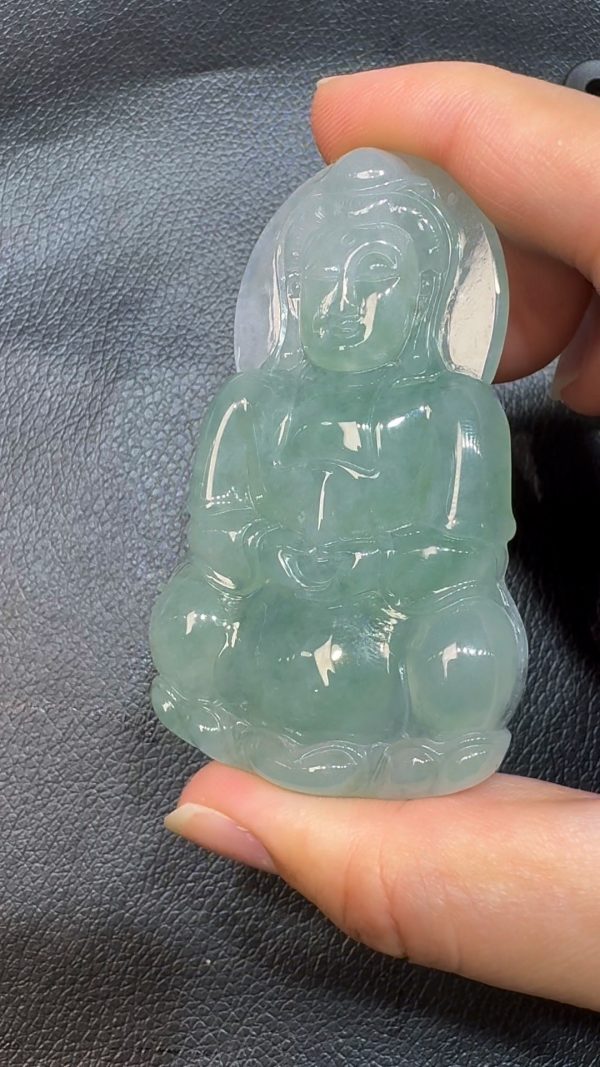 翡翠直播商品#62-翡翠玉器正裝觀音翡翠吊墜 - Image 2