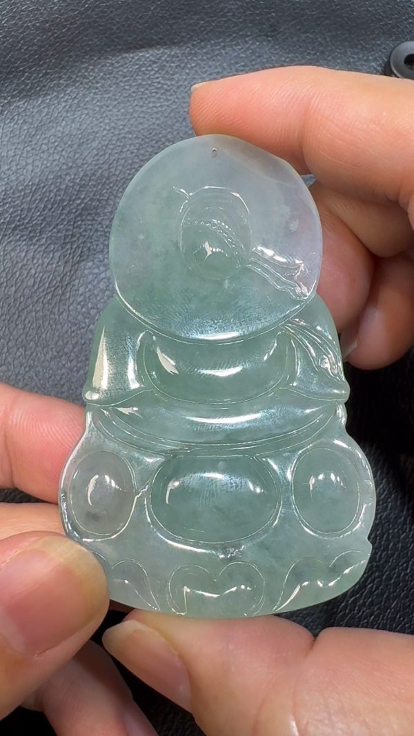 翡翠直播商品#62-翡翠玉器正裝觀音翡翠吊墜 - Image 4