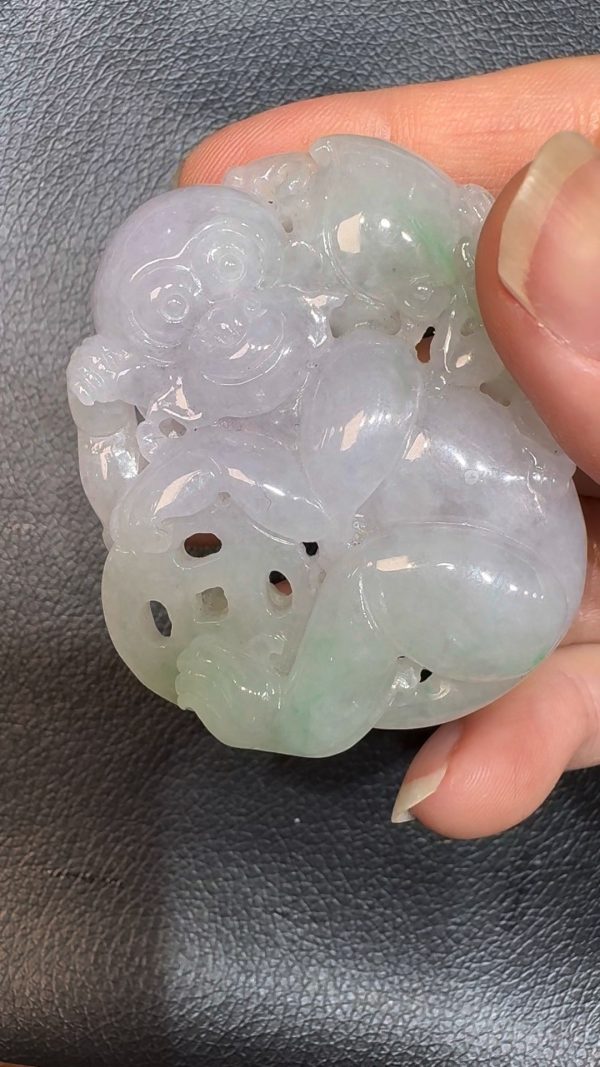 翡翠直播商品#77-翡翠玉器猴子翡翠吊墜 - Image 3