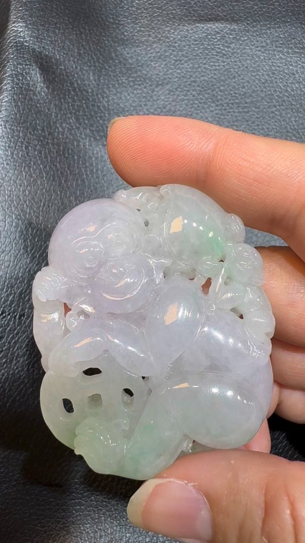 翡翠直播商品#77-翡翠玉器猴子翡翠吊墜 - Image 2
