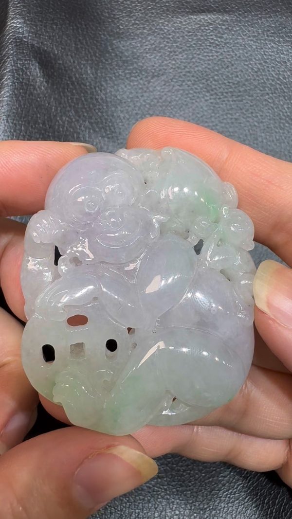 翡翠直播商品#77-翡翠玉器猴子翡翠吊墜