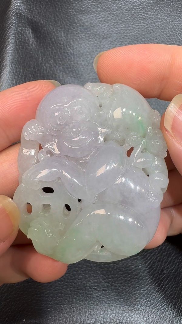 翡翠直播商品#77-翡翠玉器猴子翡翠吊墜 - Image 4