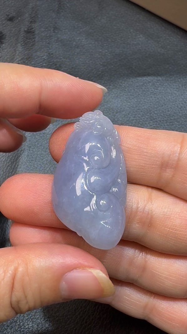 翡翠直播商品#86-天然A級翡翠紫羅蘭如意翡翠吊墜 - Image 2