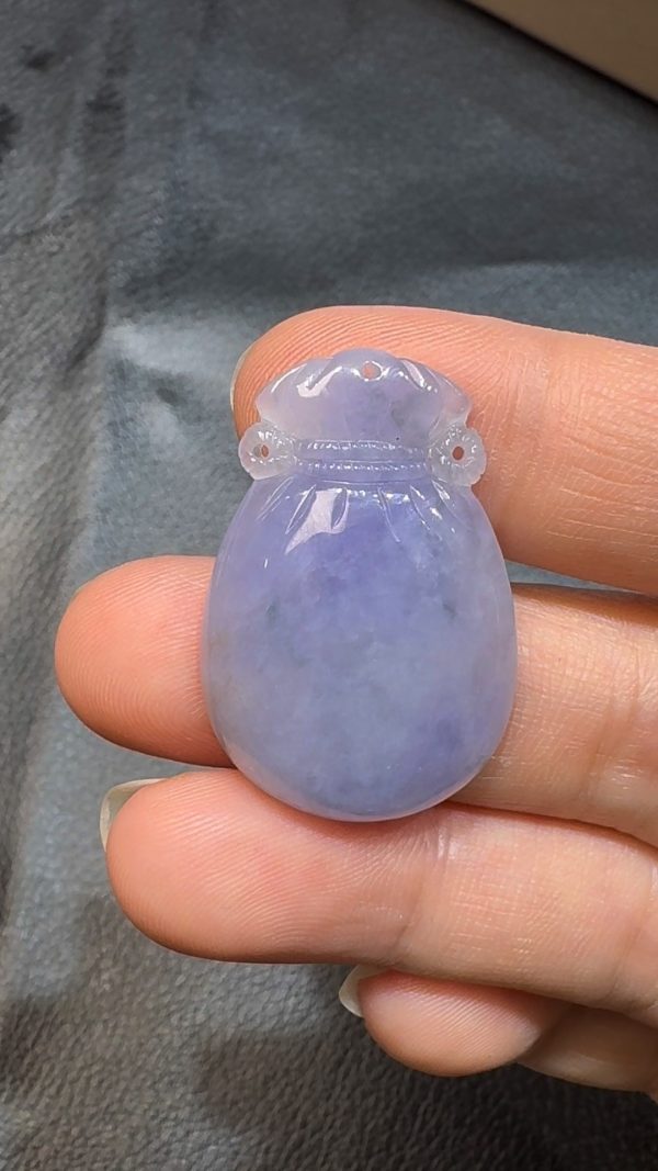 翡翠直播商品#87-天然A級翡翠紫羅蘭錢袋福袋翡翠吊墜 - Image 4