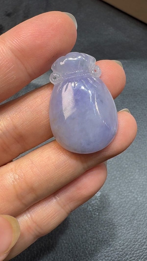 翡翠直播商品#87-天然A級翡翠紫羅蘭錢袋福袋翡翠吊墜 - Image 7