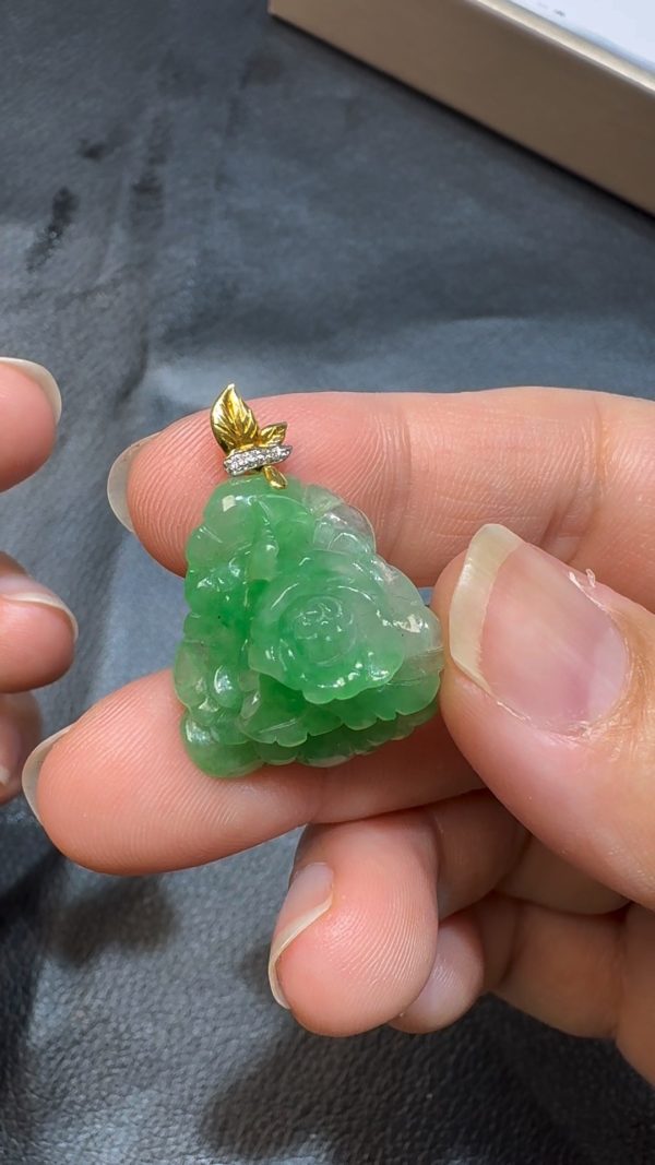 翡翠直播商品#89-翡翠玉器花吊墜 - Image 7