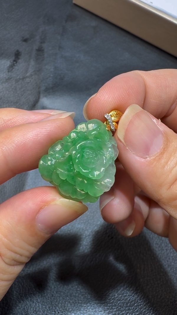 翡翠直播商品#89-翡翠玉器花吊墜 - Image 5