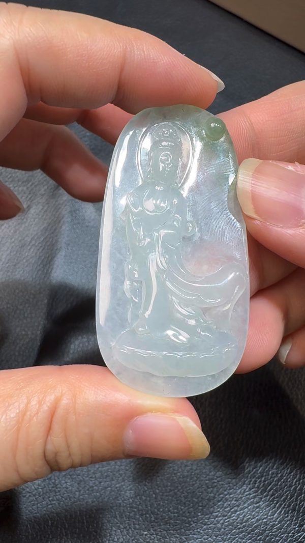 翡翠直播商品#91 -站觀音翡翠吊墜