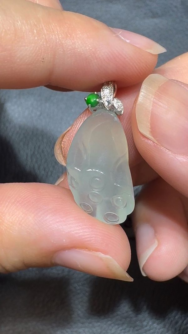 翡翠直播商品#95-18K翡翠玉器蓮蓬吊墜 - Image 4