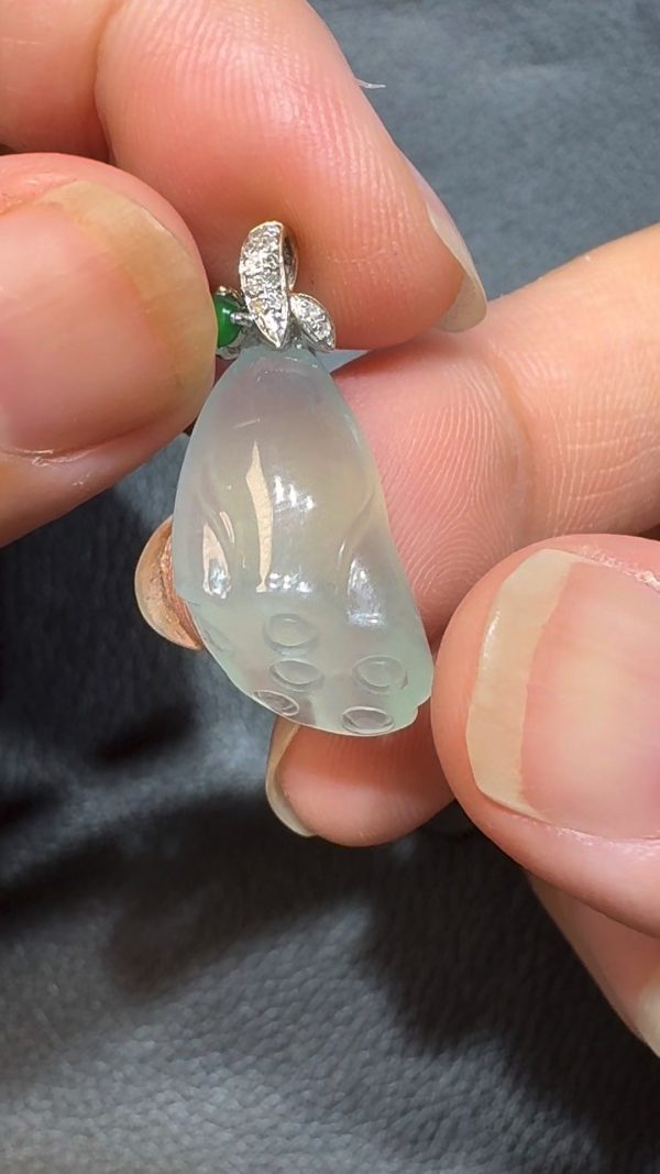 翡翠直播商品#95-18K翡翠玉器蓮蓬吊墜 - Image 3