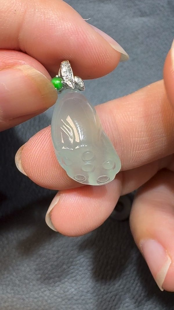 翡翠直播商品#95-18K翡翠玉器蓮蓬吊墜 - Image 6