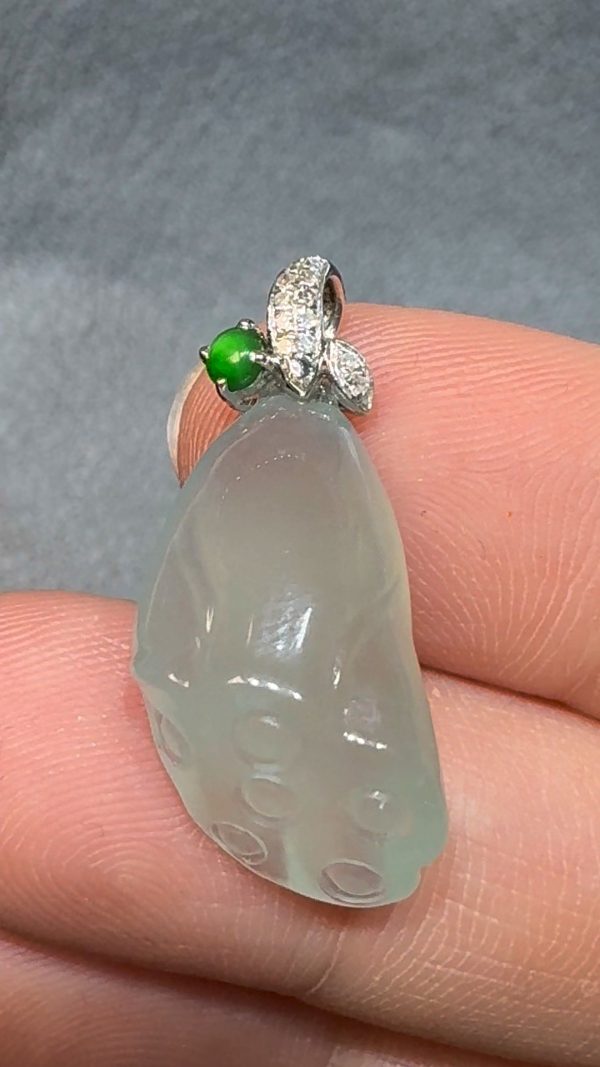 翡翠直播商品#95-18K翡翠玉器蓮蓬吊墜 - Image 5