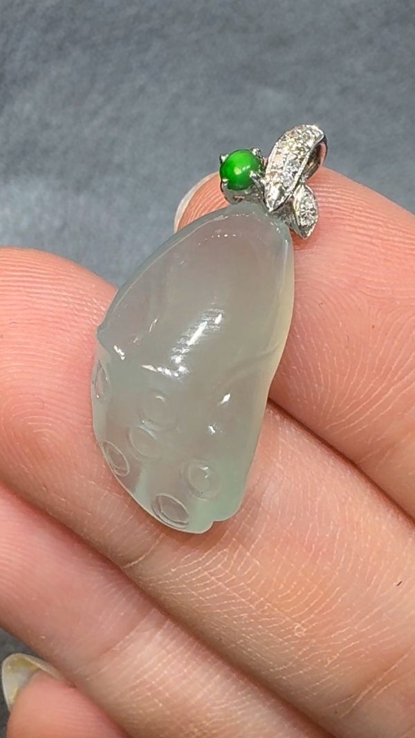 翡翠直播商品#95-18K翡翠玉器蓮蓬吊墜