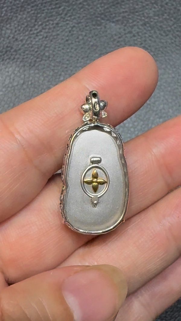 翡翠直播商品#101-18K白金鑽石翡翠如意吊墜 - Image 5