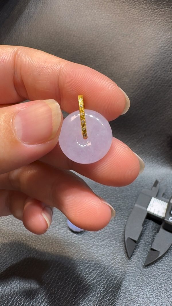 翡翠直播商品#111-18K黃金紫羅蘭小平安扣 - Image 2