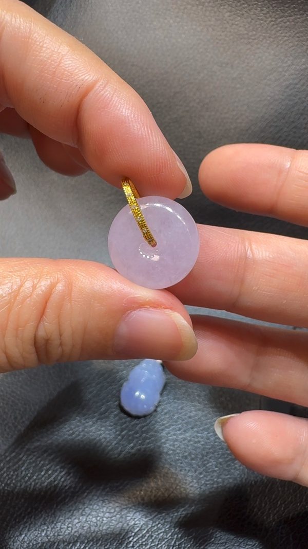 翡翠直播商品#111-18K黃金紫羅蘭小平安扣 - Image 3