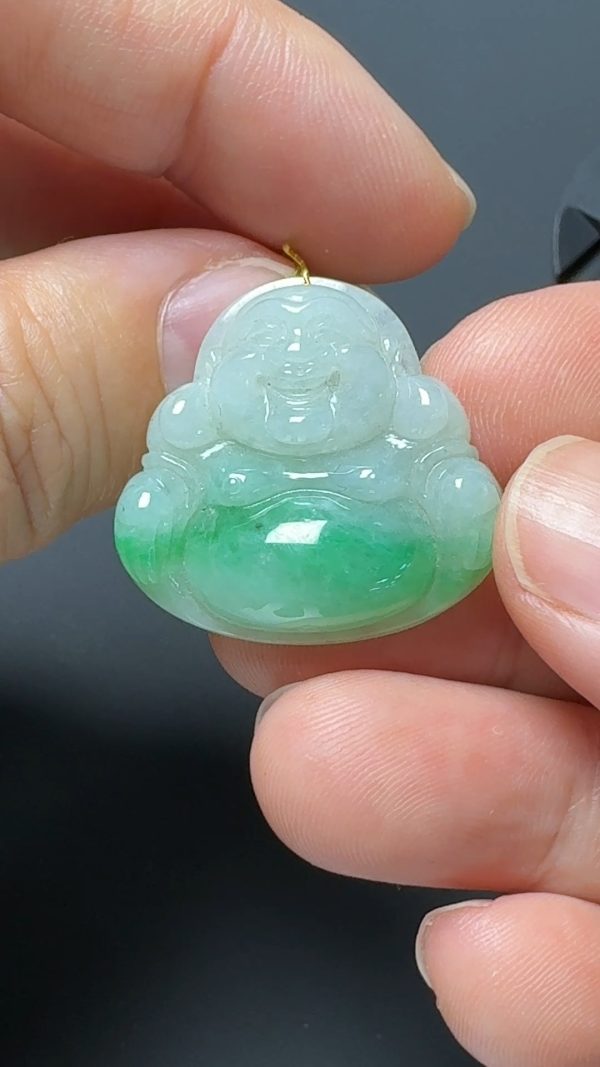 翡翠直播商品121-彌勒佛公翡翠吊墜