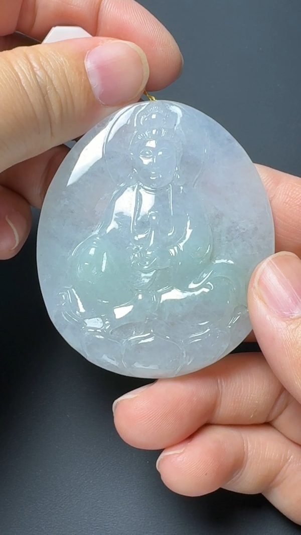翡翠直播商品#133-自在觀音翡翠吊墜