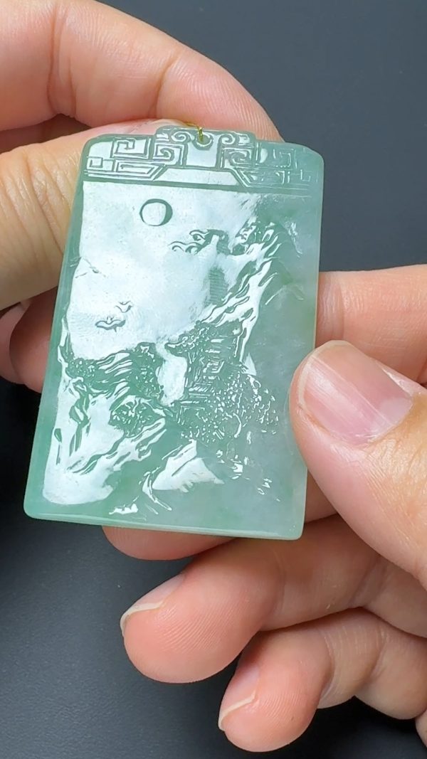 翡翠直播商品#136-山水牌翡翠吊墜 - Image 2