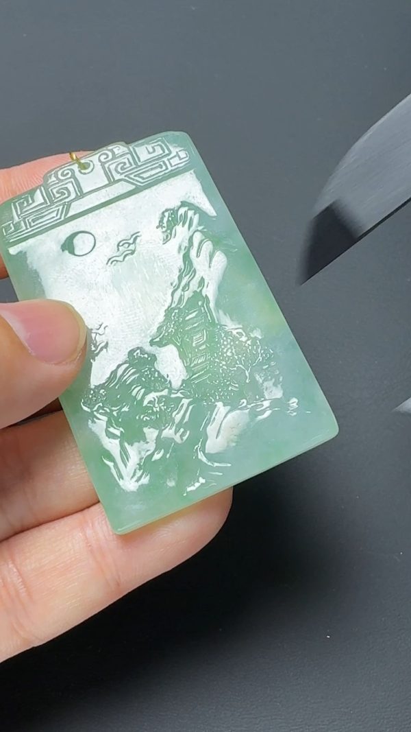 翡翠直播商品#136-山水牌翡翠吊墜 - Image 5