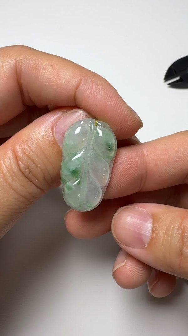 翡翠直播商品#136-樹葉玉葉翡翠吊墜 - Image 8